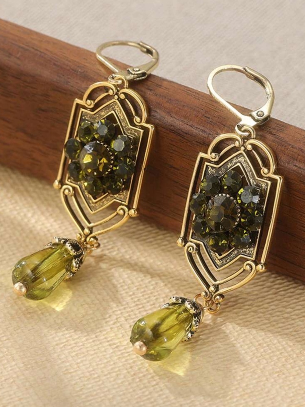 Fairycore Gold-Tone Water Drop Zirconia Drop Earrings